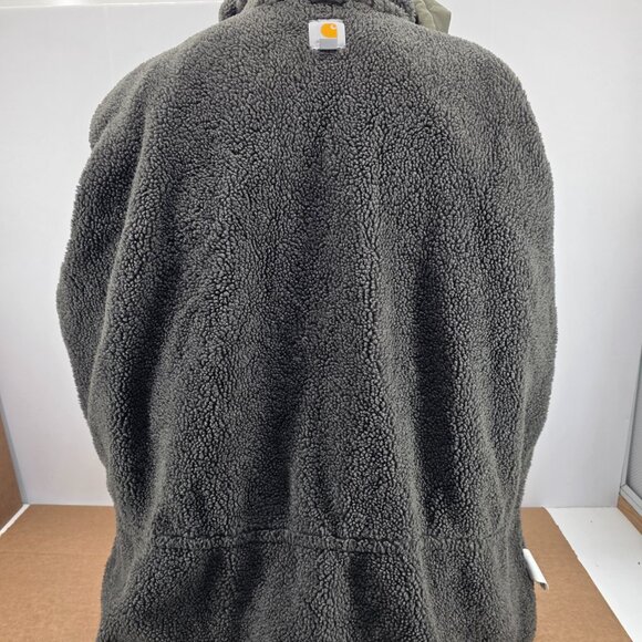 Carhartt Jacket C95 ARG Green Sherpa Lined Coat Duck Canvas Work Chore 2 XL - Picture 7 of 12